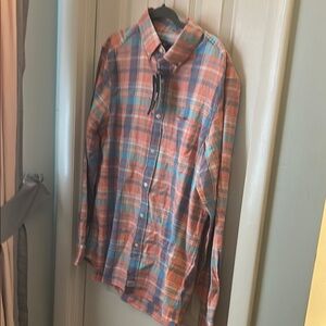 Vineyard Vines Blue and Orange Casual Button Down Shirt